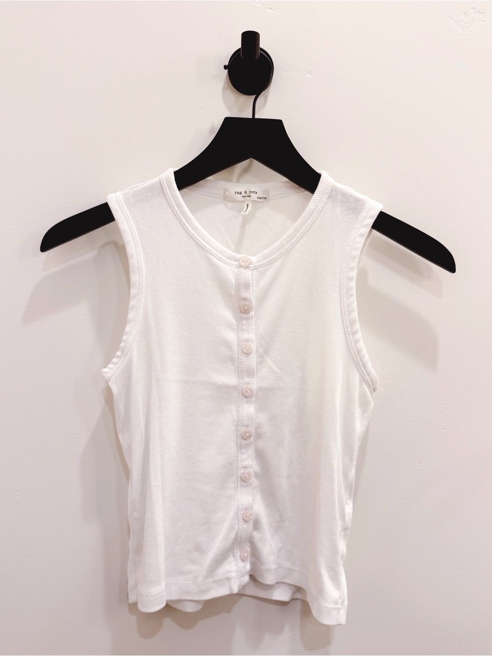 rag & bone White Sleeveless Button-Front Tank